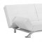 White Leatherette Modern Convertible Sofa Bed with Folding Arms