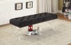 Ava 102 Bench in Black Velvet Fabric by Meridian w/Acrylic Legs