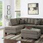 F6504 Sectional Sofa in Coffee Fabric by Boss w/ Ottoman