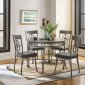 Landis Dining Table 5Pc Set 73185 in Oak & Gunmetal by Acme