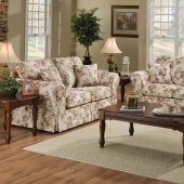 Entice Rose Fabric Upholstery Sofa and Loveseat Set