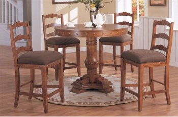 Walnut Round Counter Height Dinette Table w/Optional Chairs [PXDS-F2302]