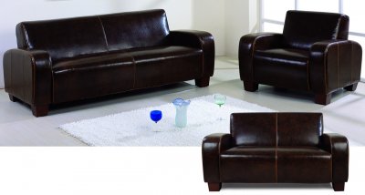 Black Full Bycast Leather Sofa w/Options