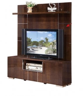 AV291-55 Wall Unit in Dark Figured Sycamore by Pantek w/Options