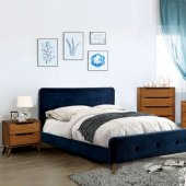 Barney 5Pc Bedroom Set CM7272NV in Navy Fabric w/Options