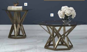 724008 3Pc Coffee & End Table Set in Gold by Coaster [CRCT-724008]