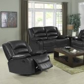 4171 Reclining Sofa in Black Bonded Leather w/Options