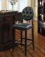 Button Bar Stool Set of 2 in Black Vinyl by Modway