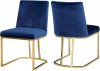 Heidi Dining Chair 776 Set of 2 Navy Velvet Fabric by Meridian