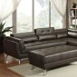 F6976 Sectional Sofa in Espresso Bonded Leather by Boss