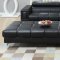 F7363 Sectional Sofa in Black Bonded Leather by Boss