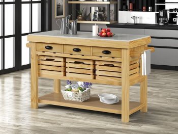 Grovaam Kitchen Island AC00188 in Natural by Acme [AMKI-AC00188 Grovaam]