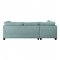 Laurissa Sectional Sofa w/Ottoman 54390 in Light Teal by Acme