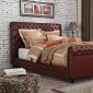 Norris Upholstered Bed by Acme in Burgundy Leatherette