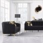 U777 Sofa & Loveseat Set in Black Velvet by Global w/Options