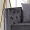 Reese 648GRY Sofa in Grey Velvet Fabric w/Optional Items