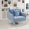 Roxy Sofa 635 in Sky Blue Velvet Fabric by Meridian w/Options