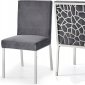 Opal Dining Chair 736 Set of 2 in Grey Velvet Fabric by Meridian