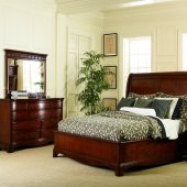 Highland Cherry Finish Sleigh Bed w/Optional Case Goods