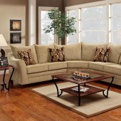 Beige Fabric Elegant Modern Sectional Sofa