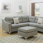 F6998 Sectional Sofa in Light Gray Fabric w/ Ottoman by Boss