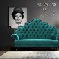 Antonia Settee in Emerald Green Velvet Fabric