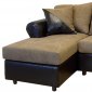 Mocha Fabric & Chocolate Bicast Contemporary Sectional Sofa