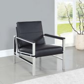 903822 Set of 2 Accent Chairs in Black Leatherette by Coaster