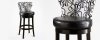 Black & White Floral Set of 2 Savvy Swivel Barstools