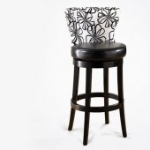 Black & White Floral Set of 2 Savvy Swivel Barstools