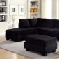 Lomma Sectional Sofa & Ottoman Set CM6316 in Black Fabric