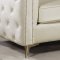 Jesse Sectional Sofa 668 in Cream Velvet Fabric by Meridian