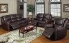 Espresso Bonded Leather Match Reclining Sofa & Loveseat Set