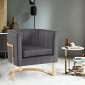 Carter Accent Chair 515 in Grey Velvet by Meridian