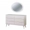 Lennart CM7387WH 5Pc Bedroom Set in White w/Leatherette Panels