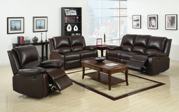 Oxford Reclining Sofa CM6555 in Dark Brown Leatherette w/Options [FAS-CM6555 Oxford]