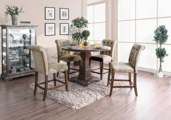 Nerissa Counter Ht 5Pc Dinette Set CM3840A-RPT in Rustic Oak [FADS-CM3840A-RPT-Nerissa]