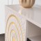 Myra Media Console in White w/Gold Trim