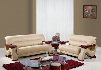 U2033 Sofa in Cappuccino Leather/Match by Global with Options [GFS-U2033-LV-CAPP Cappuccino]