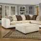 Ivory Fabric Modern Sectional Sofa w/Optional Ottoman