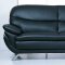 Black Top Grain Leather Match Living Room Sofa w/Options