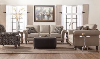 3400 Sofa by Serta Hughes in Two Step Almond Fabric w/Options [STS-3400]