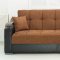 Brown Fabric & Black Vinyl Modern Sofa Bed w/Options