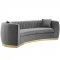 Enthusiastic Sofa in Gray Velvet Fabric by Modway