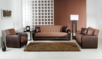 Elegant Truffle & Brown Living Room with Sleeper Sofa & Storage [IKSB-SYDNEY-Rainbow Truffle]