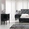 Black or White Leatherette Modern 4Pc Bedroom Set w/Crystals