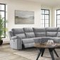 Thomas Power Motion Sectional Sofa in Gray Fabric by Klaussner