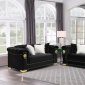 LCL-005 Sofa & Loveseat Set in Black Velvet & Gold