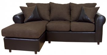 Java Fabric & Chocolate Bicast Base Modern Sectional Sofa [PMSS-101-Java]