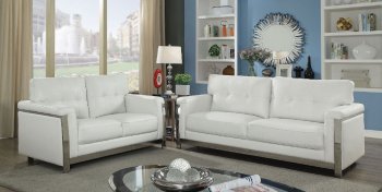 Nanette Sofa CM6425WH in White Breathable Leatherette w/Options [FAS-CM6425WH-Nanette White]